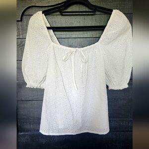 Sanctuary/white/Boho Eyelet Top/sz Sm/NWOT